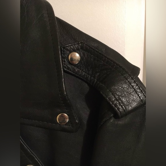VINTAGE LEATHER JACKET STAR USA BIKER-STYLE - Picture 5 of 11